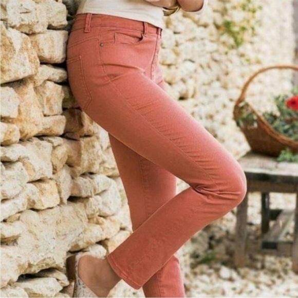 Soft Surroundings | Marsala Slip-On Jegging Jeans | Coral | Women's Large - Picture 1 of 14